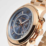 Michael Kors Runway Stop Hunger Quartz Blue Dial Rose Gold Steel Strap Watch For Men - MK8358 Buy Now By Michael Kors