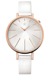 Calvin Klein Equal Silver Dial White Leather Strap Watch for Women - K3E236L6 Buy Now By Calvin Klein