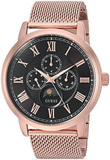 Shop Guess Delancy Black Dial Rose Gold Mesh Bracelet Watch for Men - W0871G5 in USA