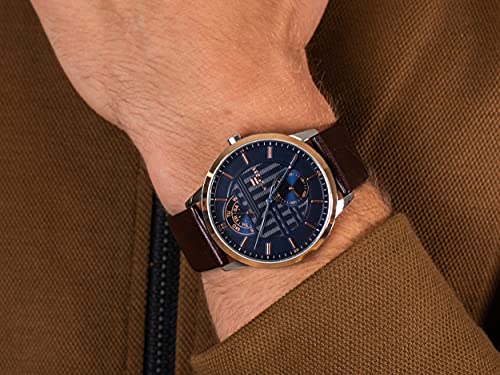 Tommy Hilfiger Hunter Blue Dial Brown Leather Strap Watch for Men - 1791605 Buy Now By Tommy Hilfiger