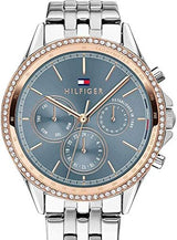 Tommy Hilfiger Ari Diamonds Blue Dial Silver Steel Strap Watch for Women - 1781976