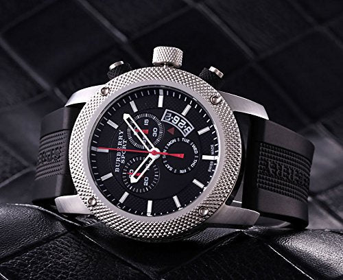 Burberry Endurance Sport Chronograph Black Dial Black Rubber Strap Watch for Men - BU7700 Buy Now By Burberry