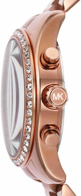 Michael Kors Lexington Chronograph Red Dial Rose Gold Steel Strap Watch For Women - MK7275 Buy Now By Michael Kors