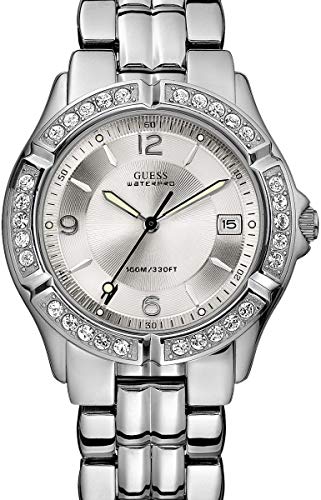 Guess Water Pro Diamonds Silver Dial Silver Steel Strap Watch For Women - G75511M Buy Now By Guess