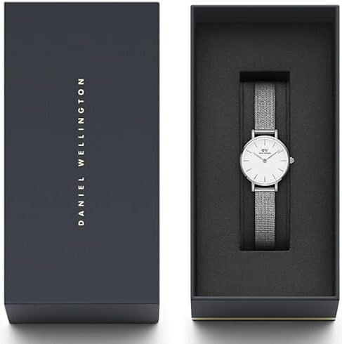 Shop Daniel Wellington Classic Petite Sterling White Dial Silver Mesh Bracelet Watch for Women - DW00100442 in USA