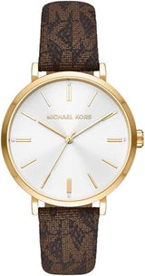 Michael Kors Addyson Three-Hand Silver Dial Brown Leather Strap Watch for Women - MK2945 Buy Now By Michael Kors