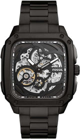 Fossil Inscription Automatic Skeleton Black Dial Black Steel Strap Watch for Men - BQ2574 Buy Now By Fossil