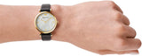 Emporio Armani Gianni T-Bar Quartz Mother of Pearl Dial Black Leather Strap Watch For Women - AR1910 Buy Now By Emporio Armani