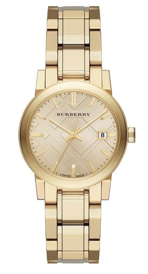 Burberry The City Gold Dial Gold Steel Strap Watch for Women - BU9134
