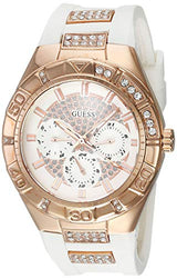 Guess Luna Diamonds White Dial White Rubber Strap Watch for Women - W0653L4 Buy Now By Guess