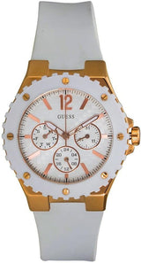 Guess Overdrive Analog White Dial White Rubber Strap Watch for Women - W10614L2 Buy Now By Guess