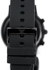 Shop Emporio Armani Chronograph Quartz Silver Dial Black Rubber Strap Watch For Men - AR11048 in USA