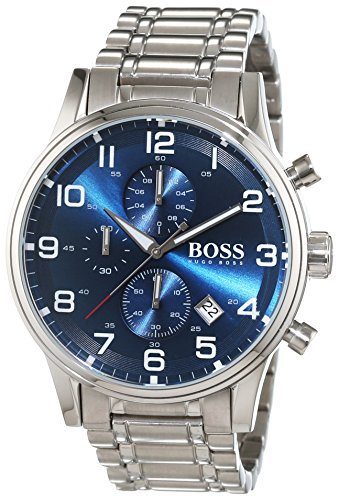 Hugo Boss Aeroliner Blue Dial Silver Steel Strap Watch for Men - 1513183 Buy Now By Hugo Boss