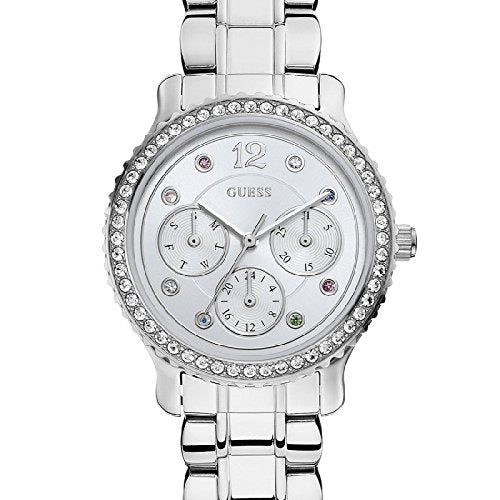 Guess Enchanting Diamonds Silver Dial Silver Steel Strap Watch for Women - W0305L1 Buy Now By Guess