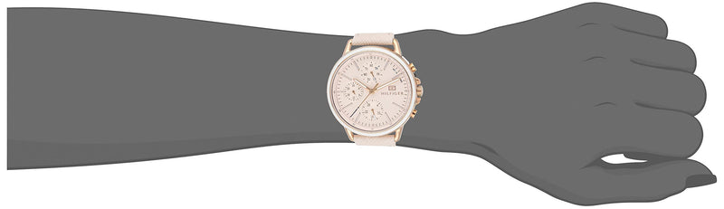 Shop Tommy Hilfiger Carly Cream Dial Cream Leather Strap Watch for Women -1781789 in USA