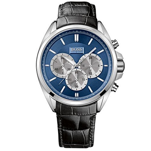 Hugo Boss Driver Blue Dial Black Leather Strap Watch for Men - 1512882 Buy Now By Hugo Boss