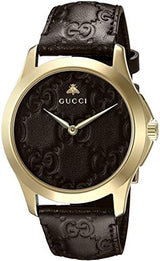 Shop Gucci G Timeless Quartz Brown Dial Brown Leather Strap Watch for Men - YA1264035 in USA