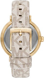 Michael Kors Pyper Analog Silver Dial White Leather Strap Watch for Women - MK2946