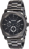 Fossil Machine Chronograph Black Dial Grey Steel Strap Watch for Men - FS4662
