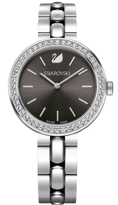 Shop Swarovski Daytime Rhinestone Grey Dial Silver Steel Strap Watch for Women - 5213681 in USA