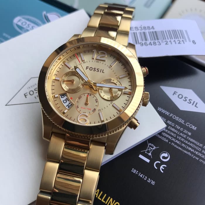 Fossil Boyfriend Gold Dial Gold Steel Strap Watch for Women - ES3884 Buy Now By Fossil