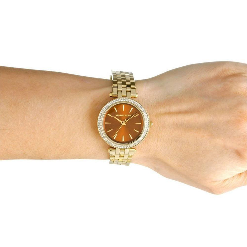 Michael Kors Darci Amber Dial Gold Steel Strap Watch for Women - MK3408 Buy Now By Michael Kors