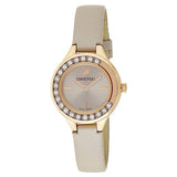 Shop Swarovski Lovely Crystals Mini Grey Dial Grey Leather Strap Watch for Women - 5261481 in USA