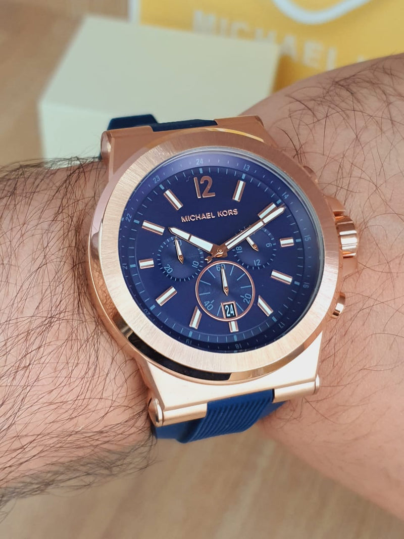 Michael Kors Dylan Blue Dial Blue Rubber Strap Watch for Men - MK8295 Buy Now By Michael Kors