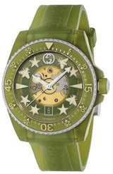 Shop Gucci Dive Automatic Green Dial Green Rubber Strap Unisex Watch - YA136345 in USA