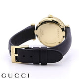 Shop Gucci Diamantissima Mother of Pearl Dial Black Leather Strap Watch For Women - YA141505 in USA
