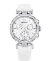 Swarovski Era Journey Silver Dial White Leather Strap Watch for Women - 5295346 Buy Now By Swarovski