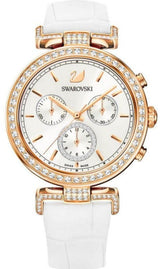 Swarovski Era Journey Silver Dial White Leather Strap Watch for Women - 5295369 Buy Now By Swarovski