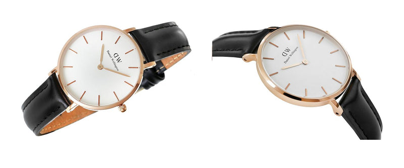 Daniel Wellington Petite Sheffield White Dial Black Leather Strap Watch For Women - DW00100174 Buy Now By Daniel Wellington