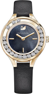 Shop Swarovski Lovely Crystals Analog Black Dial Black Leather Strap Watch for Women - 5301877 in USA