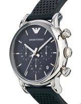 Emporio Armani Luigi Chronograph Quartz Grey Dial Grey Leather Strap Watch For Men - AR1735