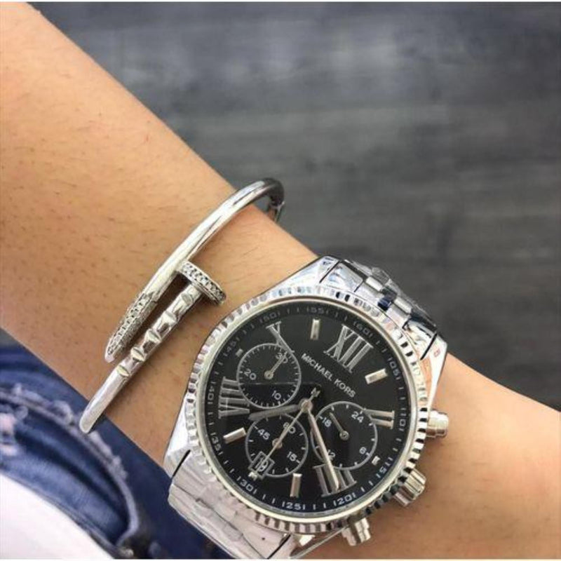 Michael Kors Runway Chronograph Black Dial Silver Steel Strap Watch For Women - MK5708 Buy Now By Michael Kors