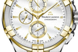 Maurice Lacroix Aikon Chronograph White Dial Brown Leather Strap Watch For Men - AI1018-PVY11-132-1 Buy Now By Maurice Lacroix