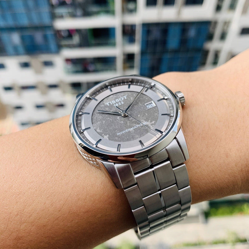 Tissot Luxury Powermatic 80 Grey Dial Silver Steel Strap Watch for Men - T086.407.11.061.00