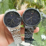 Shop Tommy Hilfiger Damon Quartz Chronograph Blue Dial Black Steel Strap Watch for Men - 1791454 in USA