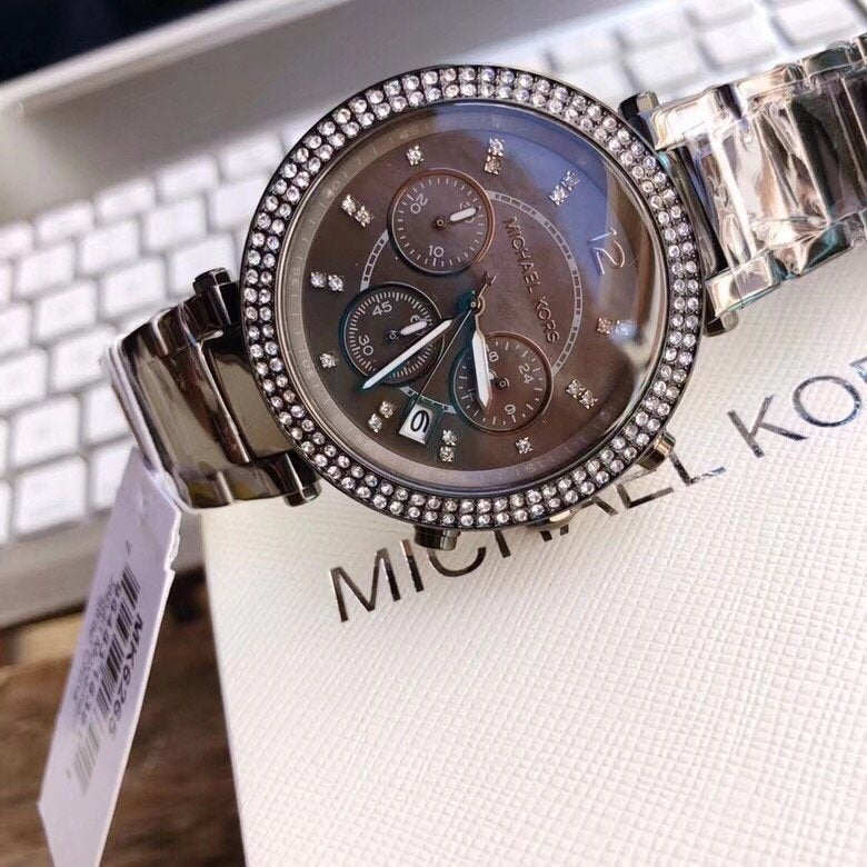 Michael Kors Parker Chronograph Grey Dial Grey Steel Strap Watch For Women - MK6265 Buy Now By Michael Kors