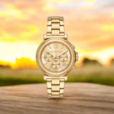Michael Kors Maren Chronograph Gold Dial Gold Steel Strap Watch for Women - MK7493 Buy Now By Michael Kors