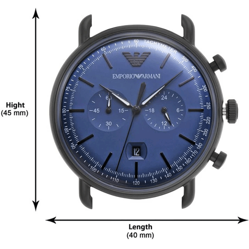 Emporio Armani Aviator Chronograph Blue Dial Black Mesh Bracelet Watch For Men - AR11201 Buy Now By Emporio Armani