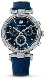 Swarovski Era Journey Blue Dial Blue Leather Strap Watch for Women - 5479239 Buy Now By Swarovski