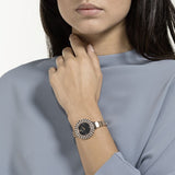 Shop Swarovski Crystal Rose Black Dial Rose Gold Steel Strap Watch for Women - 5484050 in USA