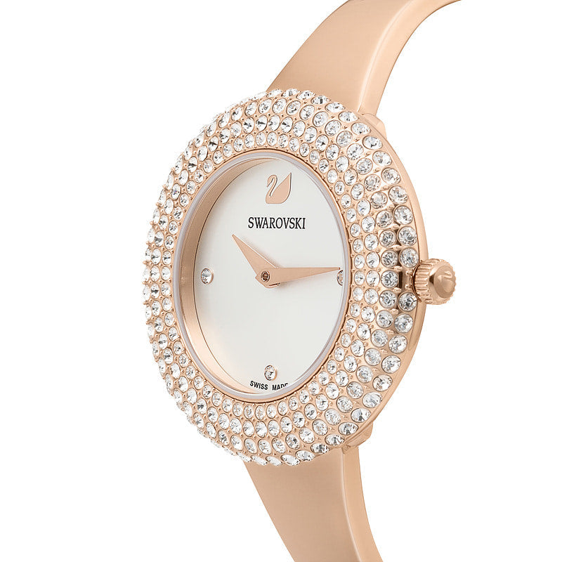 Shop Swarovski Crystal Rose Silver Dial Rose Gold Steel Strap Watch for Women - 5484073 in USA