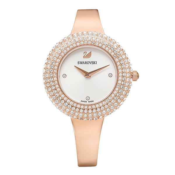 Shop Swarovski Crystal Rose Silver Dial Rose Gold Steel Strap Watch for Women - 5484073 in USA