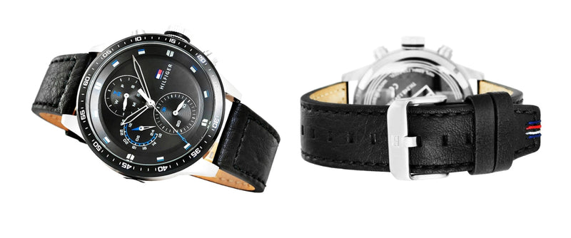 Tommy Hilfiger Trent Chronograph Quartz Black Dial Black Leather Strap Watch For Men - 1791810 Buy Now By Tommy Hilfiger