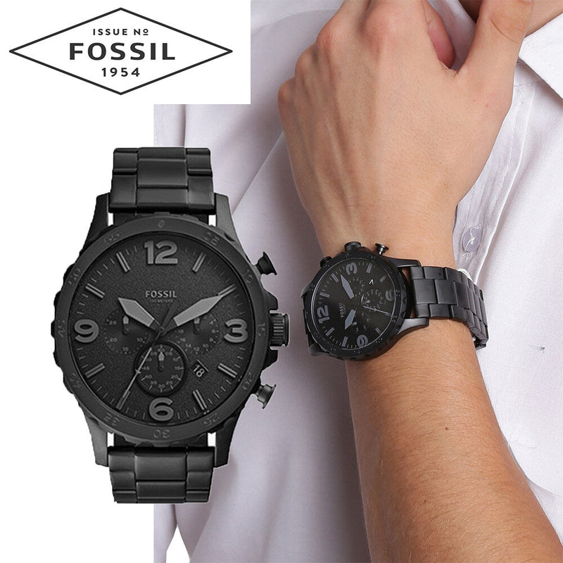 Fossil Forrester Chronograph Black Dial Black Steel Strap Watch for Men - FS5697 Buy Now By Fossil