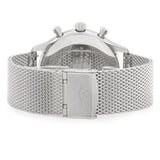 Shop Movado Heritage Calendoplan Chronograph Black Dial Silver Mesh Strap Watch for Men - 3650097 in USA