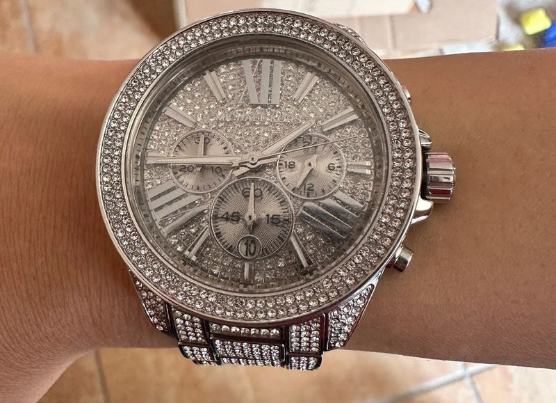 Michael Kors Wren Chronograph Crystals Silver Dial Silver Steel Strap Watch For Women - MK6317 Buy Now By Michael Kors